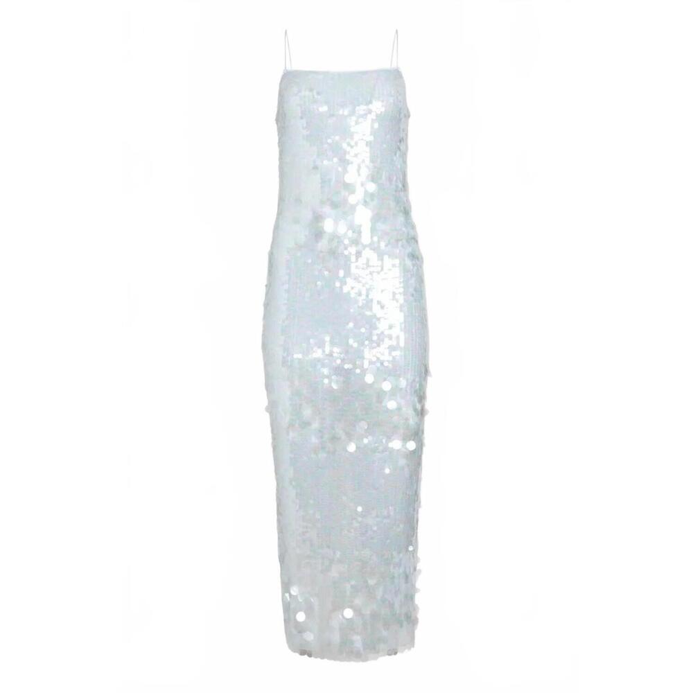 NEW RETROFETE alana sequin dress in ice blue - Picture 5 of 5